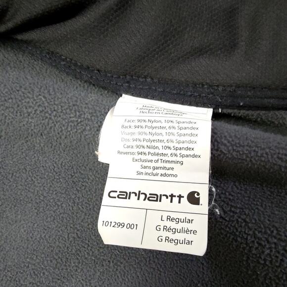 Carhartt Crowley Soft Shell Jacket Black Outdoor Workwear Full Zip Large Mens - Picture 9 of 15